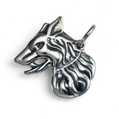BORDER DOG, CZECHOSLOVAKIA ARMY, 1930s, pendant silver 925
