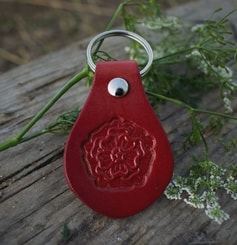 Keychain - Rose, leather