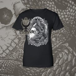 RAM SKULL, ladies' t-shirt, black and white