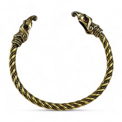 Huginn and Muninn, Viking Bracelet, brass