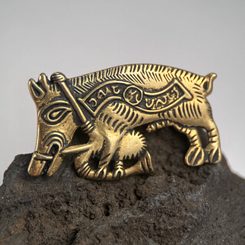 MEDIEVAL BROOCH, 1300, France or England, bronze