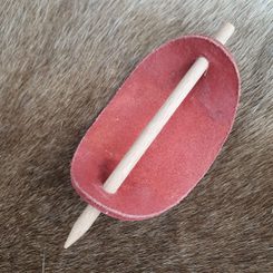 ERIN, leather hair clip, red