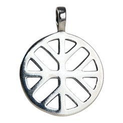 SUN CROSS with SACRED TREE, silver pendant