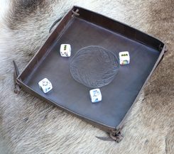 Leather Dice Rolling Tray with Border
