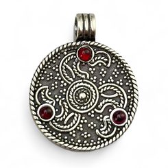 Eagle Heads, Triskele, Anglo-Saxon pendant, sterling silver