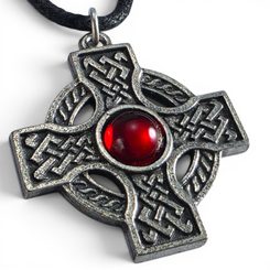 Pendant Celtic cross, red