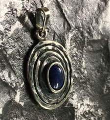 GHORM, sterling silver pendant, sodalite