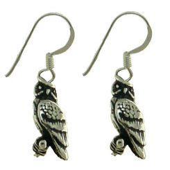 OWLS, silver earrings, Ag 925