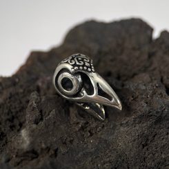 RAVENSSCHÄDEL, Bartperle, Sterlingsilber 925