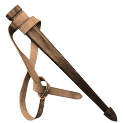 Leather scabbard for one-handed sword, brown