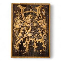 Samurai Wall Decoration Oak 32x46cm