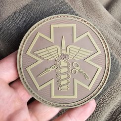 PARAMEDIC, patch hexagonal rouge