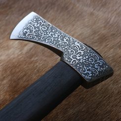 FLORA VALASKA traditional forged Carpathian Axe - etched