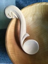 SWAN, hand carved spoon