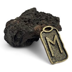 NAUTHIZ Rune Pendant Zinc ant. brass