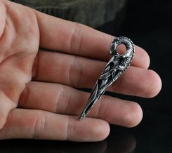 WOLF HEADS, Viking bracelet, Burg, Gotland, sterling silver, 43 g
