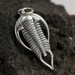 Parasaurolophus, silver dinosaur pendant, Ag 925
