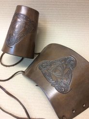 VIKING, leather bracers - pair