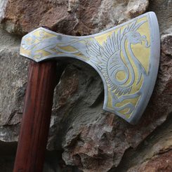 GOLDEN GRIFFIN - etched Axe