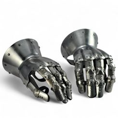 Hourglass finger gloves, 14th century, 1,5mm steel