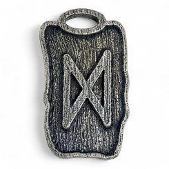 Dagaz - Rune Pendant, zinc
