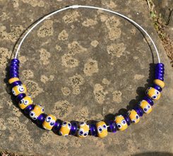 NECKLACE, Celtic glass beads, reproduction