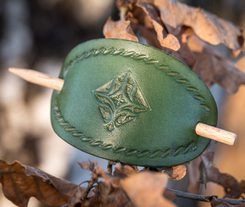 NAPOLI, leather Hair Clip, green