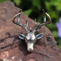 DEER, necklace, sterling silver