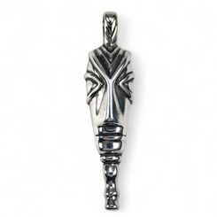 CELTIC HEAD, La Tene replica, motive from fibula, talisman, silver pendant, Ag 925