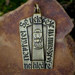 Bouclier hussite, pendentif zinc