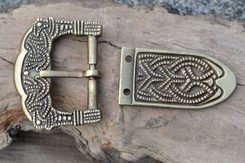 Viking Buckle and Strap End, Replica, Gokstad, Norway, Zinc