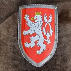 BOUCLIER MÉDIÉVAL - Lion de Bohême, métal, fait main