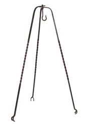 Tripod for camp kettle, foldable, forged