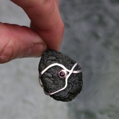 Levona Silver MOLDAVITE Ring