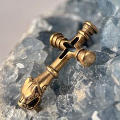 FENRIR, Icelandic wolf cross, bronze pendant