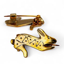 RABBIT, Roman fibula, replica, bronze
