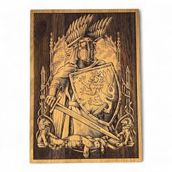 King Premysl Otakar II of Bohemia, wood 32x44 cm