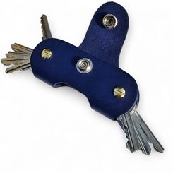 PRAGA, leather Hair Clip, blue