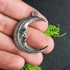 LUNA-Anhänger, Granat, Silber 925 11g