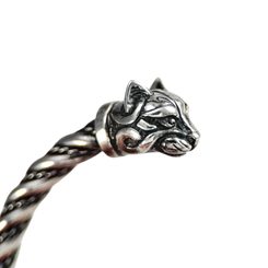 Zwei Wölfe - Fenrir, Wolfsring, Silber Ag 925