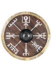 Wikingerschild Vegvísir mit Rohaut-Umrandung, 60 cm