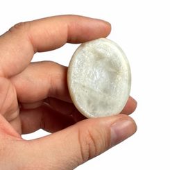 CHAKRA SYMBOLS ENGRAVED SET, white king agate cabochone, set of 7