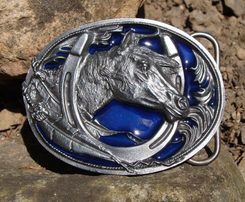HORSE RACING, belt buckle