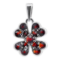 Quatrefoil, Anhänger, Granat, Silber 925/1000