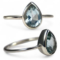 ARCTICA, ring, blue topaz, silver 925/1000