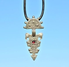 tête d'aigle, fibule début moyen âge version pendentif - argent 925