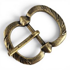 Boucle médiévale pour lanières, laiton vieilli, 10 mm