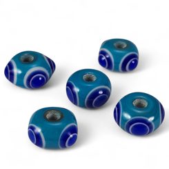 Perle celtique en verre à décor oculé, Moravie, réplique, Hallstatt