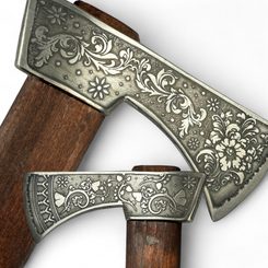 FLORA VALASKA traditional forged Carpathian Axe - etched