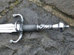 RENAISSANCE DAGGER WITH RING, wire handle, battle ready copy